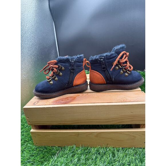 Cat&Jack Kids-Blue/Orange Boots- Size 5 - Picture 7 of 10